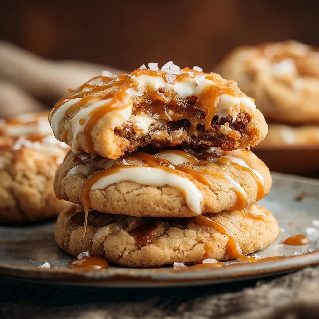 Copycat Crumbl Salted Caramel Cheesecake Cookies: Gooey, Decadent, and Utterly Irresistible