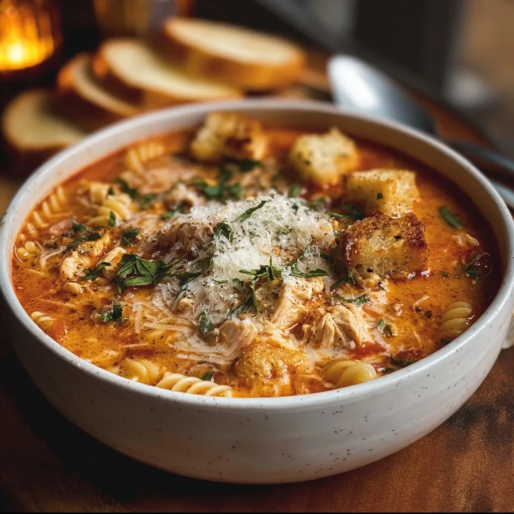 Crockpot Chicken Parmesan Soup
