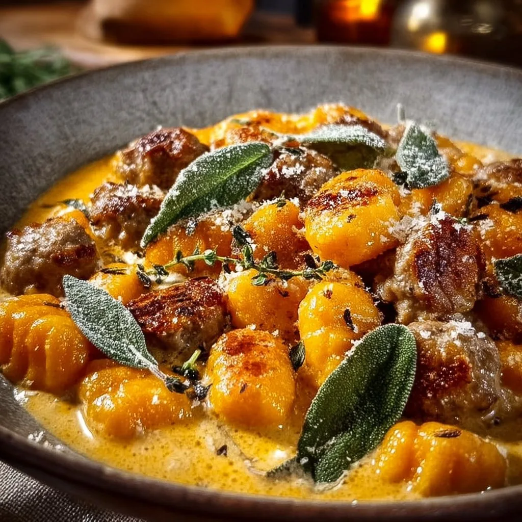 Creamy Butternut Squash Gnocchi with Sausage