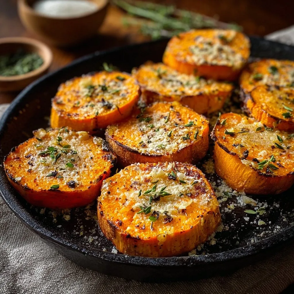 Parmesan Herb Sweet Potato Medallions Recipe 4 Parmesan Herb Sweet Potato Medallions Recipe