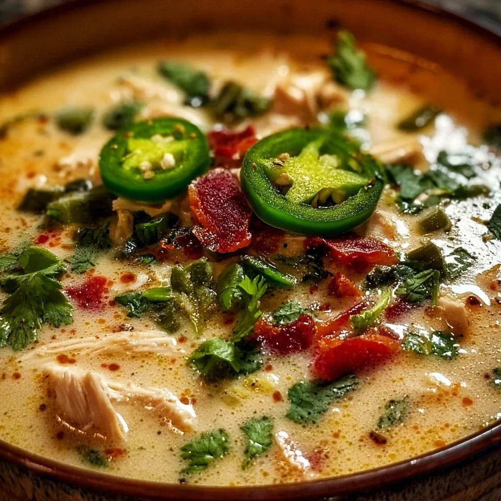 Spicy Jalapeño Popper Chicken Soup