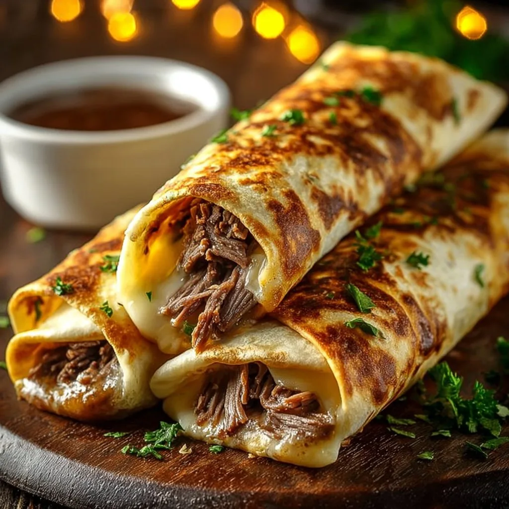 French Dip Tortilla Roll Ups