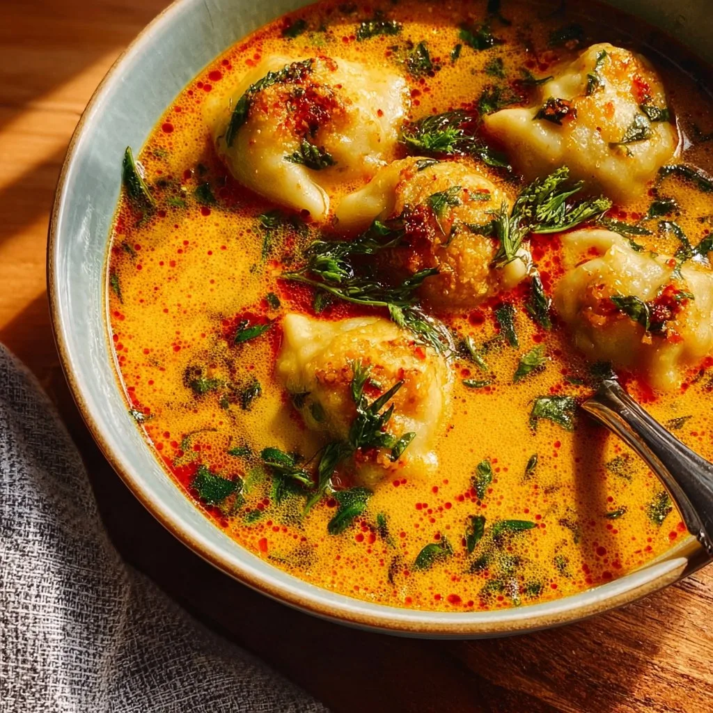 Simple Coconut Curry Soup with Dumplings