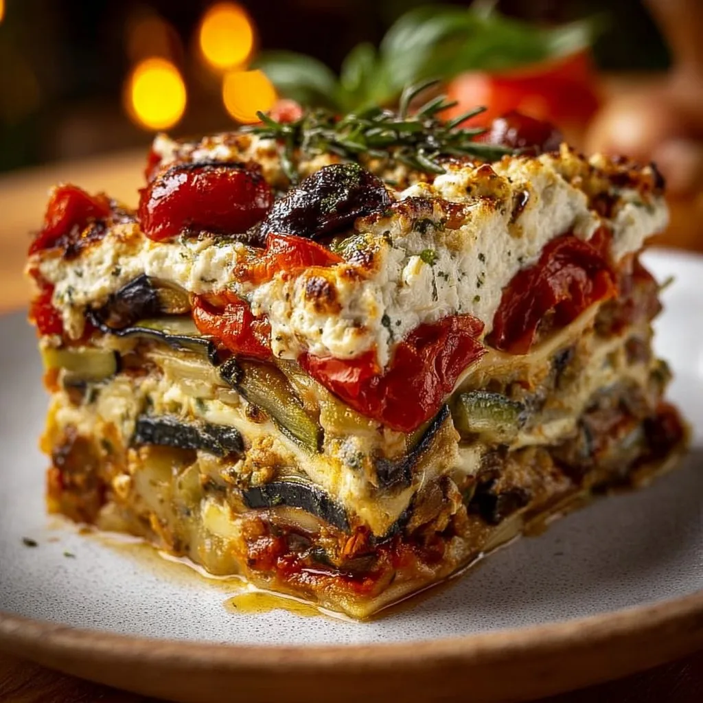 Layered Mediterranean Vegetable Lasagna with Creamy Ricotta