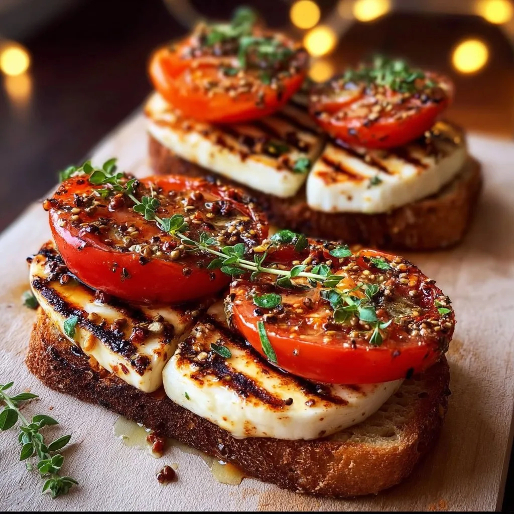 Grilled Halloumi Sandwiches with Tomatoes