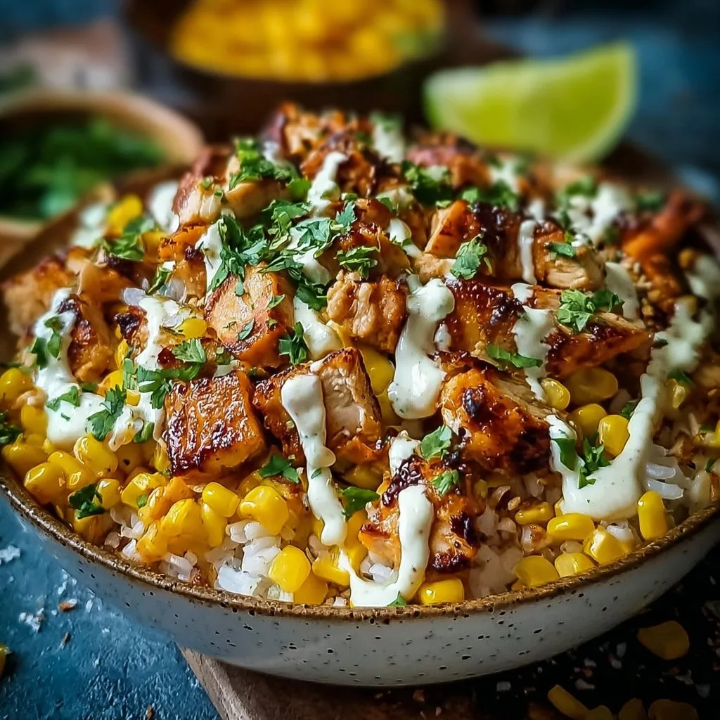 Street Corn Chicken Rice Bowl