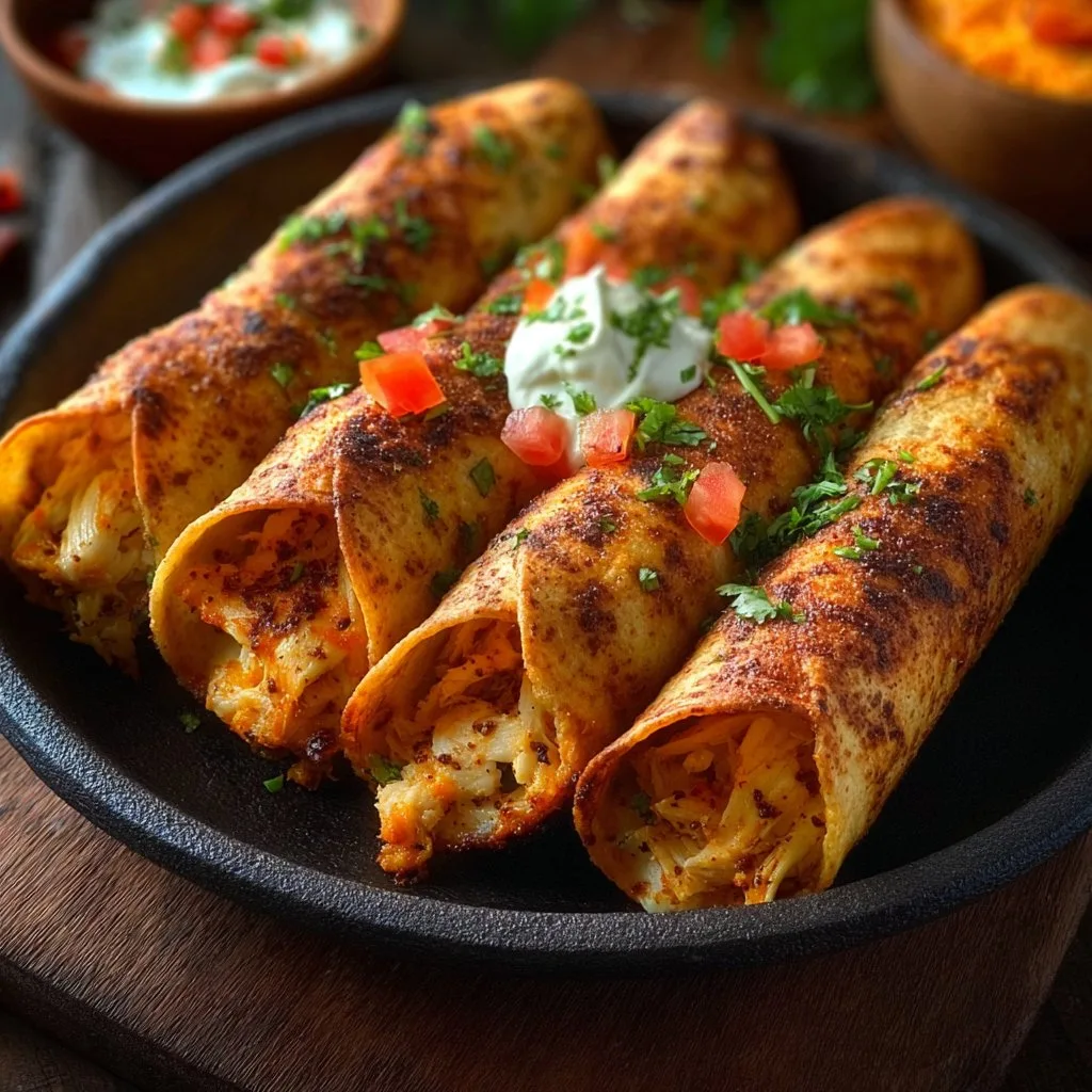 Crunchy Oven-Baked Chicken Taquitos