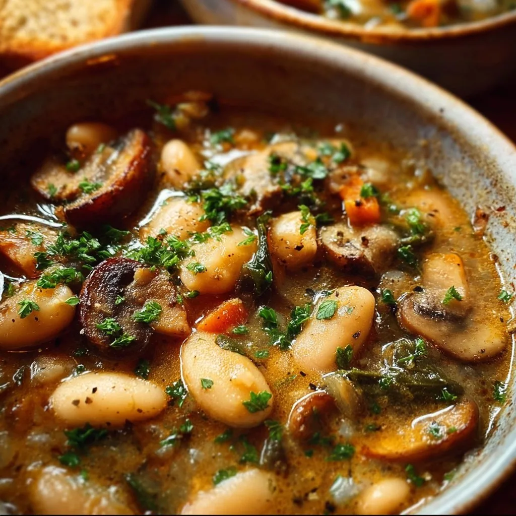 Cozy White Bean Mushroom Stew (Vegan)