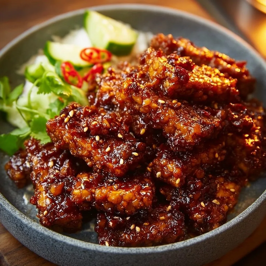 Sticky, Spicy Tempeh