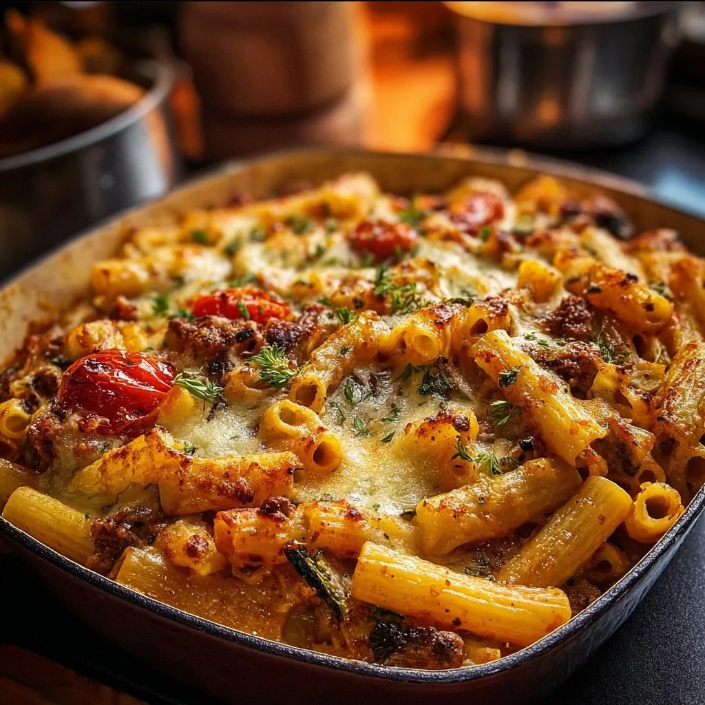 Baked Ziti with Roasted Vegetables 4 Baked Ziti with Roasted Vegetables