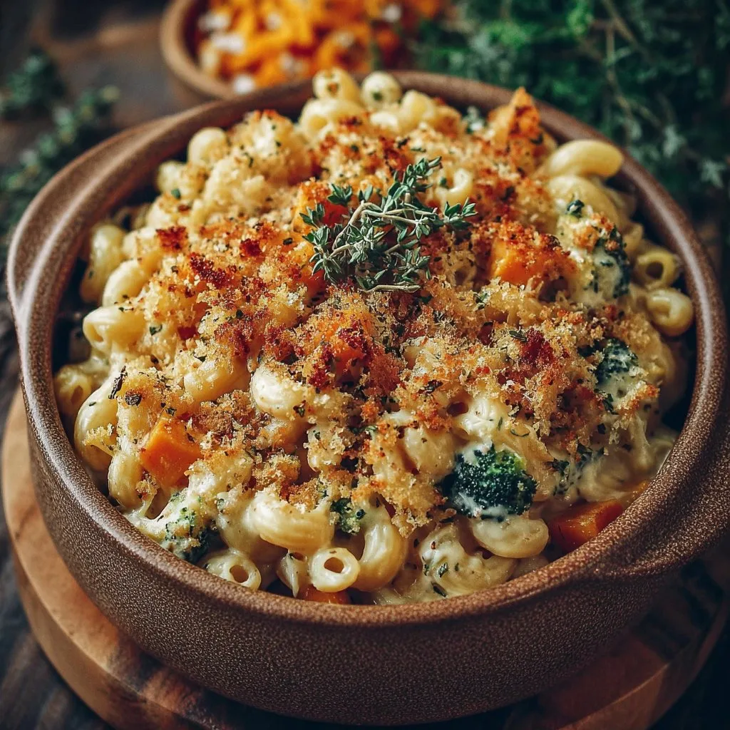 Cozy Autumn Crockpot Mac and Veggie Cheese