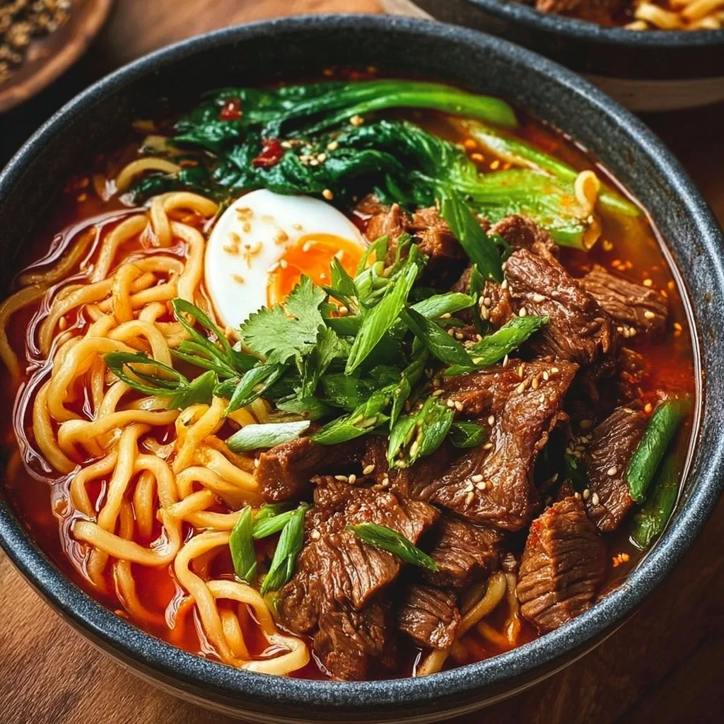 Spicy Korean Gochujang Beef Noodles