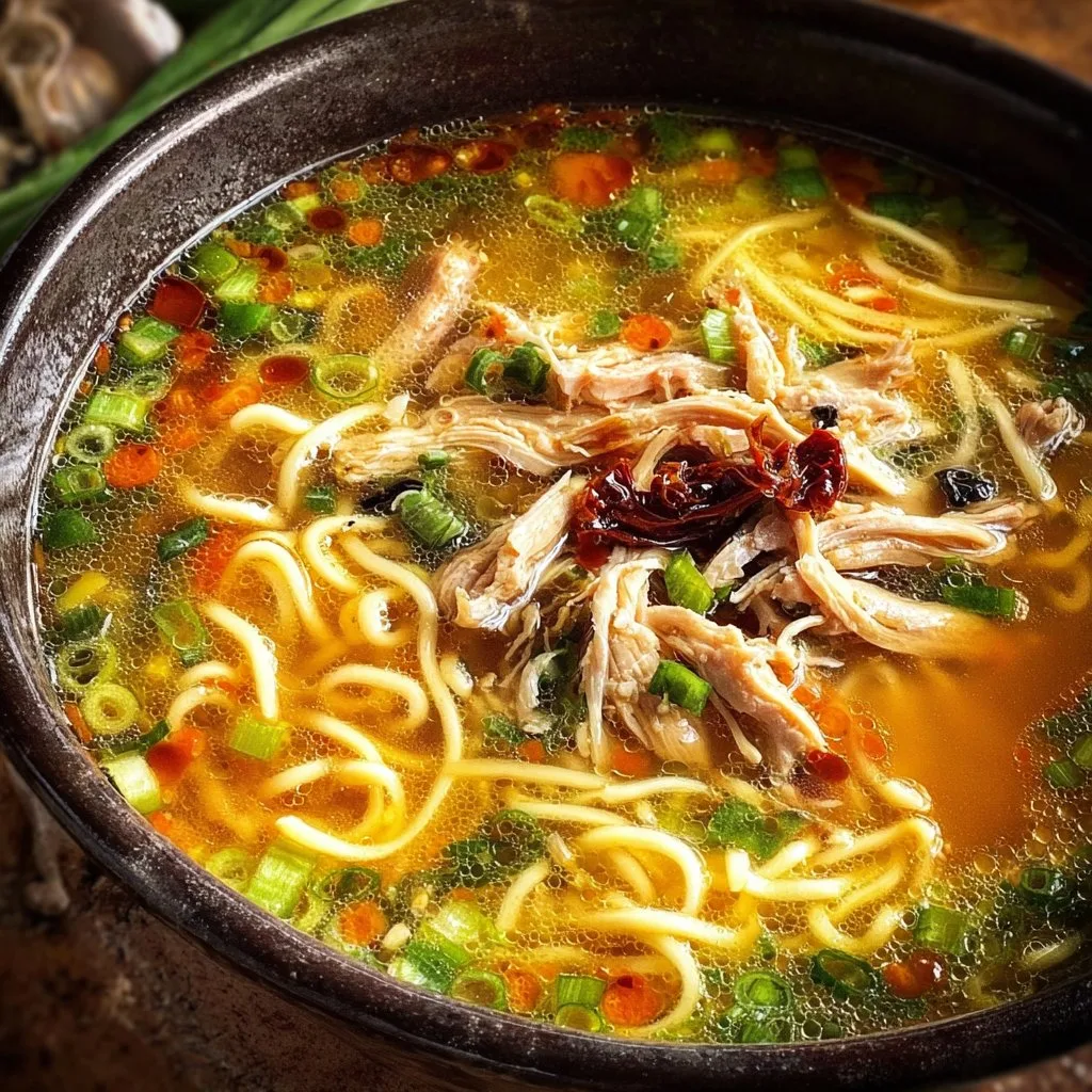 Classic Ginger Garlic Chicken Noodle Soup