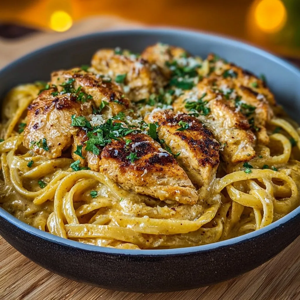 Creamy One Pot Cajun Chicken Linguine with Garlic Parmesan Sauce