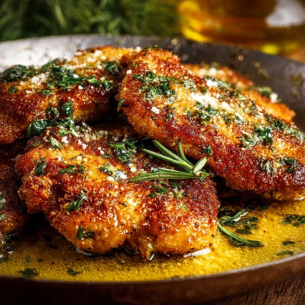 Crispy Italian Chicken Christopher with Garlic Butter Sauce