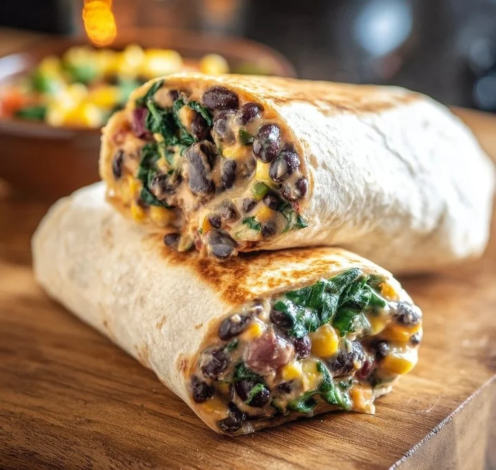 15 Minute Black Bean and Spinach Burritos