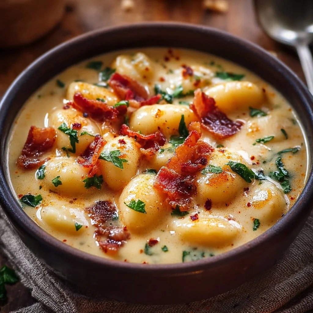 Bacon Cheddar Gnocchi Soup