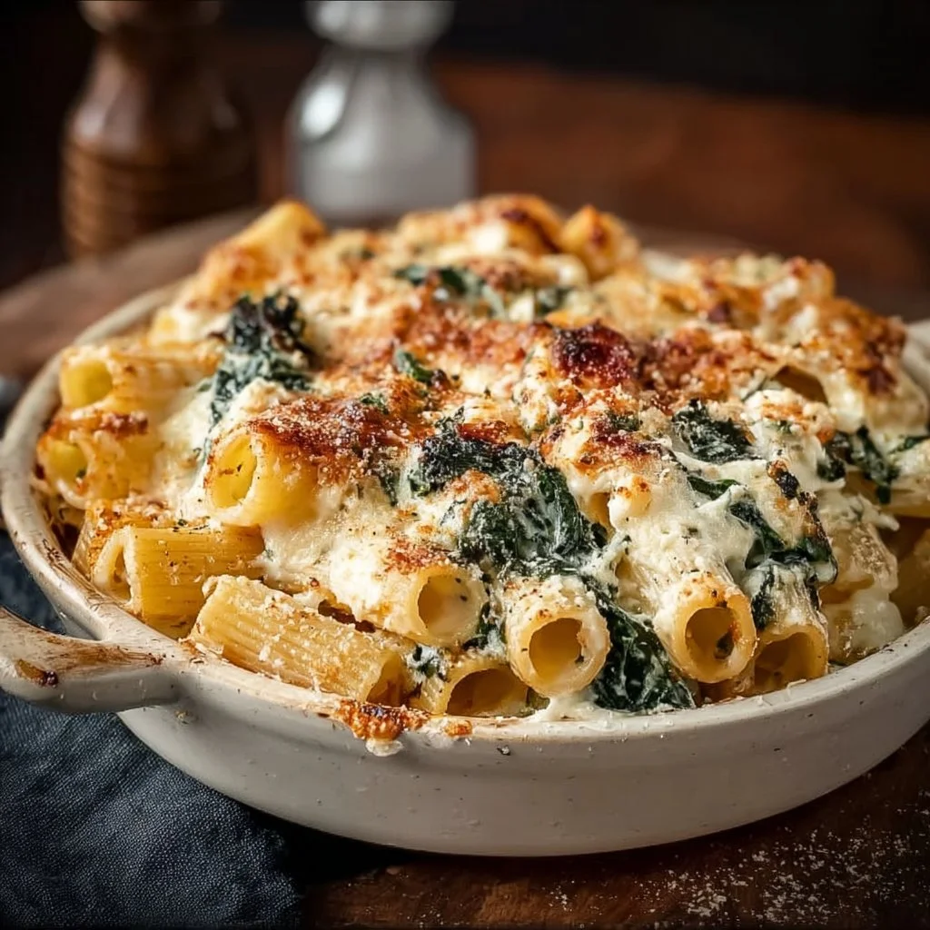 Baked Rigatoni with Spinach and Ricotta