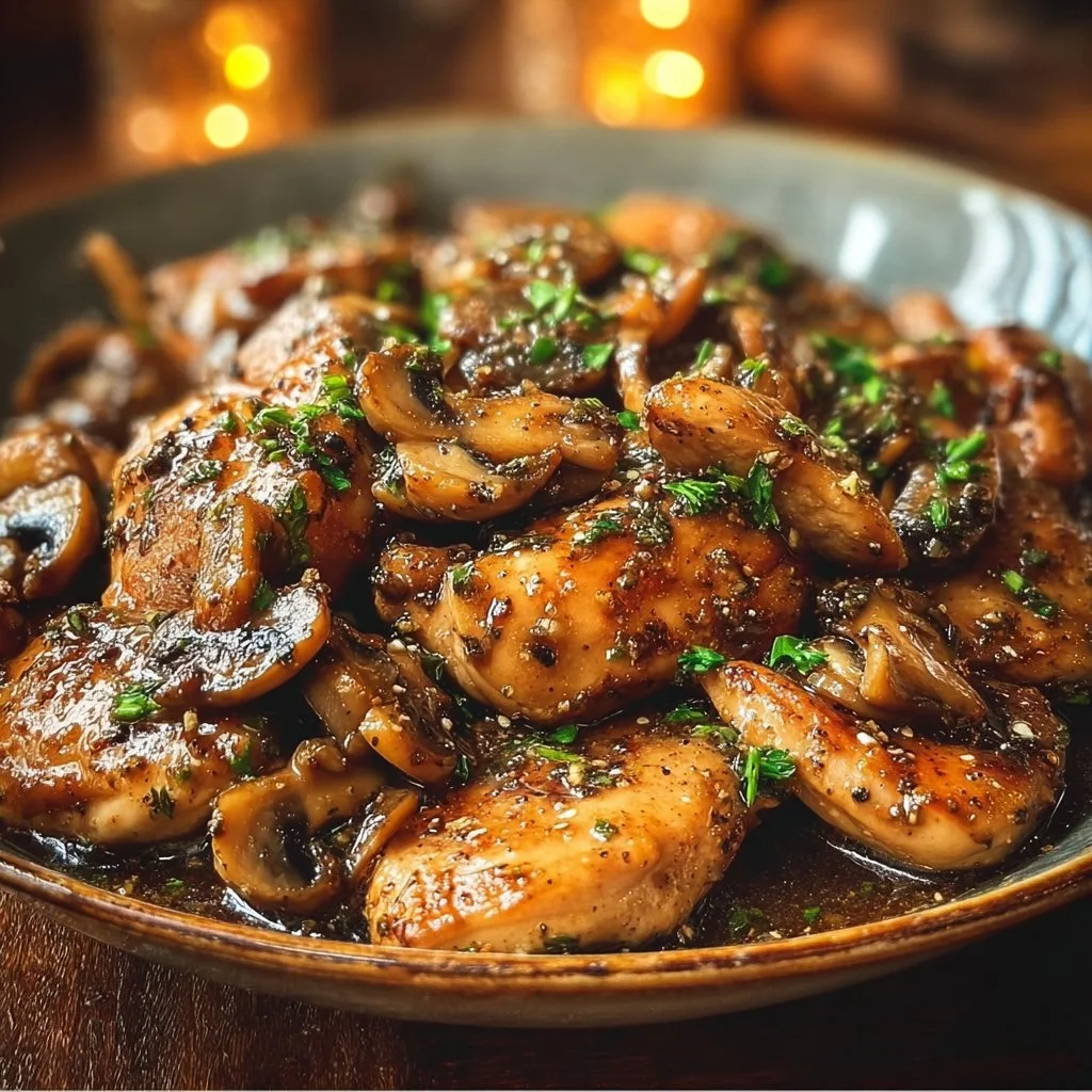 Black Pepper Chicken with Mushrooms