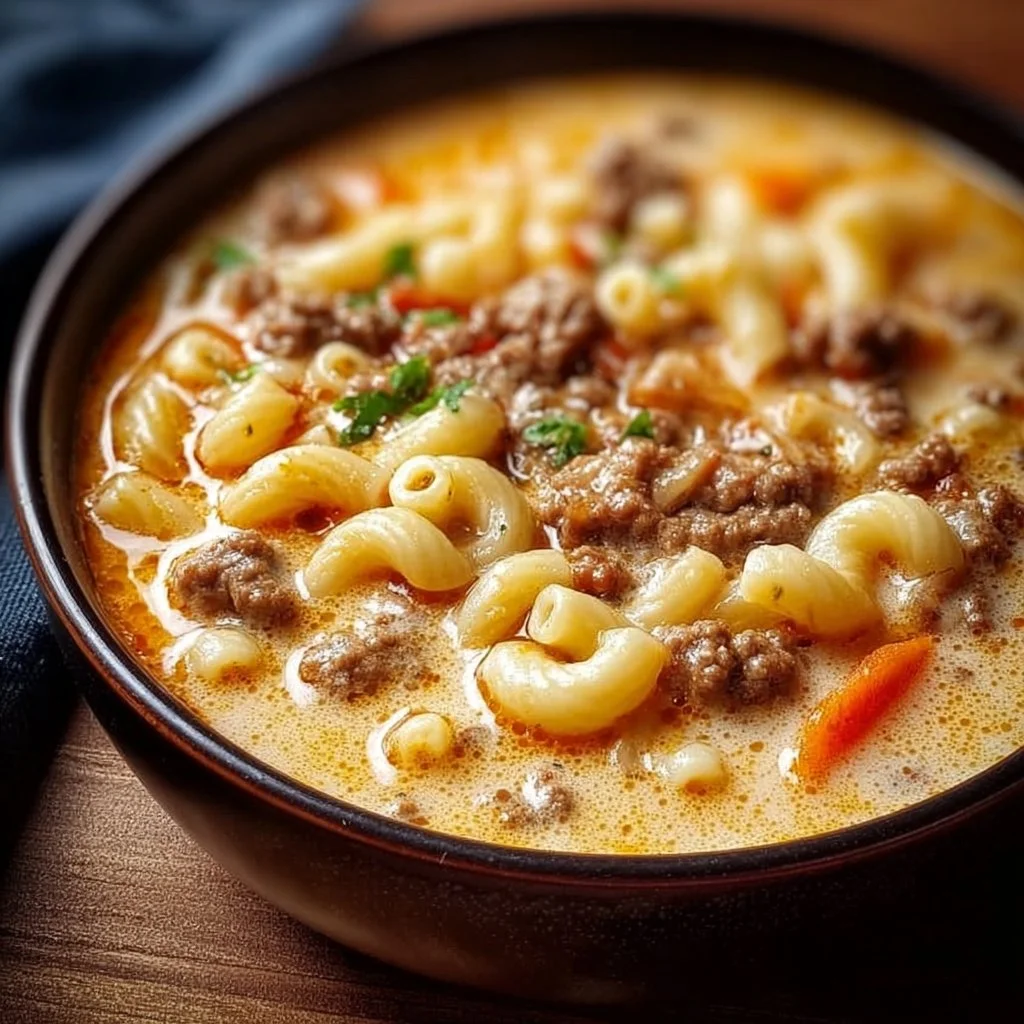 Cheeseburger Macaroni Soup