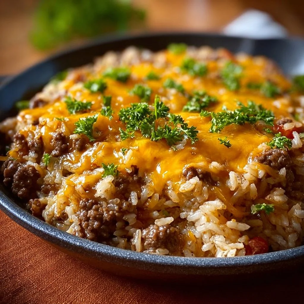Cheesy Hamburger Rice Casserole