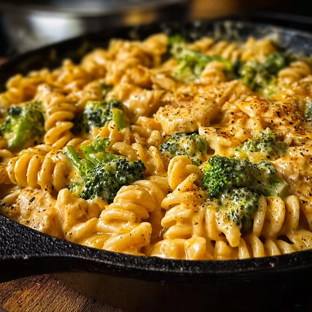 Cheesy Ranch Chicken and Broccoli Pasta Skillet