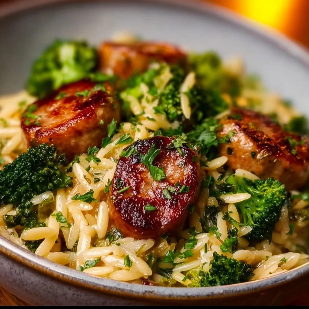 Chicken Sausage and Broccoli Orzo