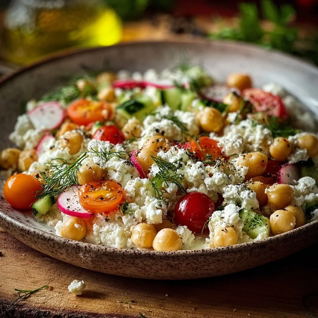 Cottage Cheese and Chickpeas Salad