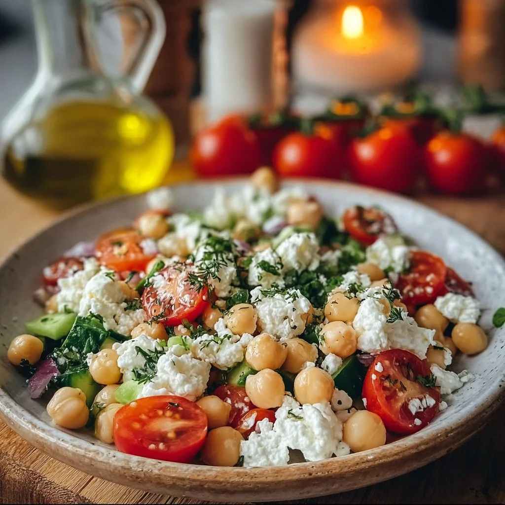 Cottage Cheese and Chickpeas Salad