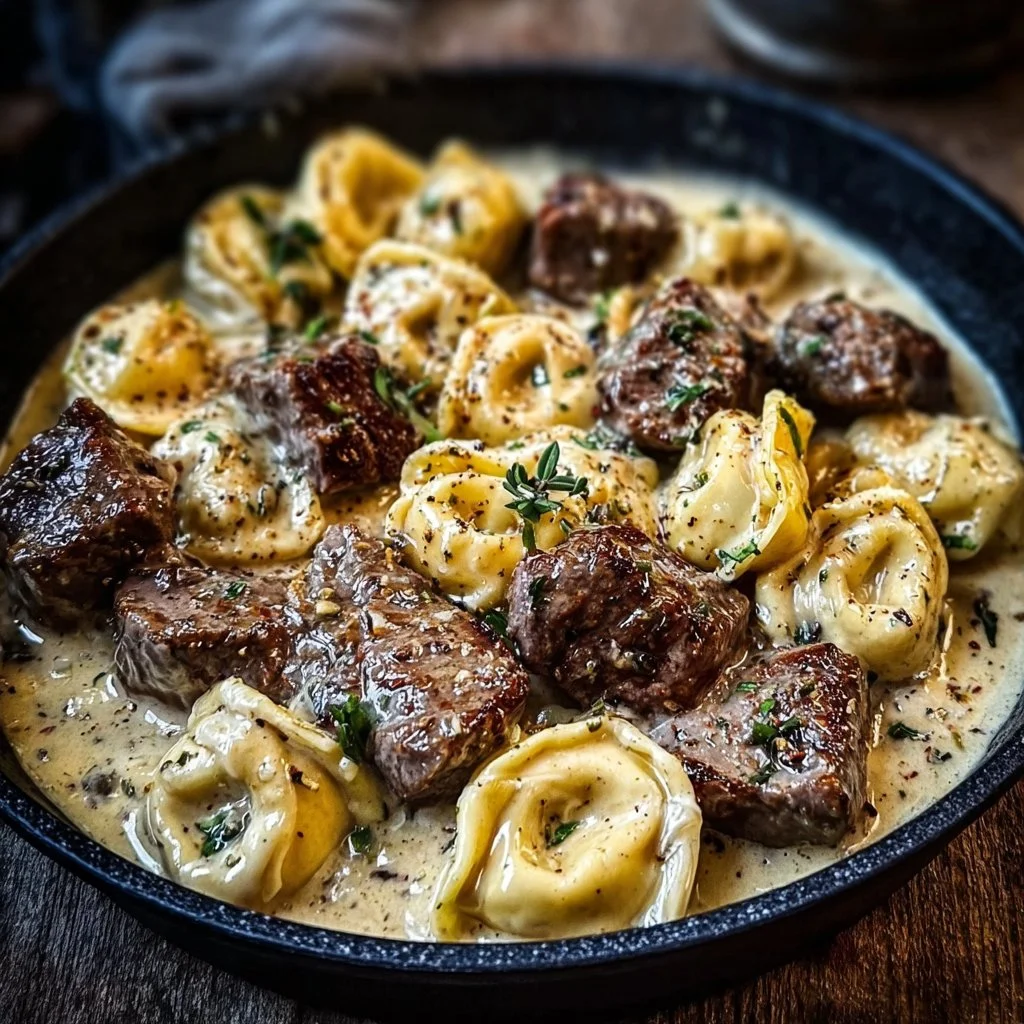 Cracked Garlic Steak Tortellini in Creamhouse Sauce Bliss