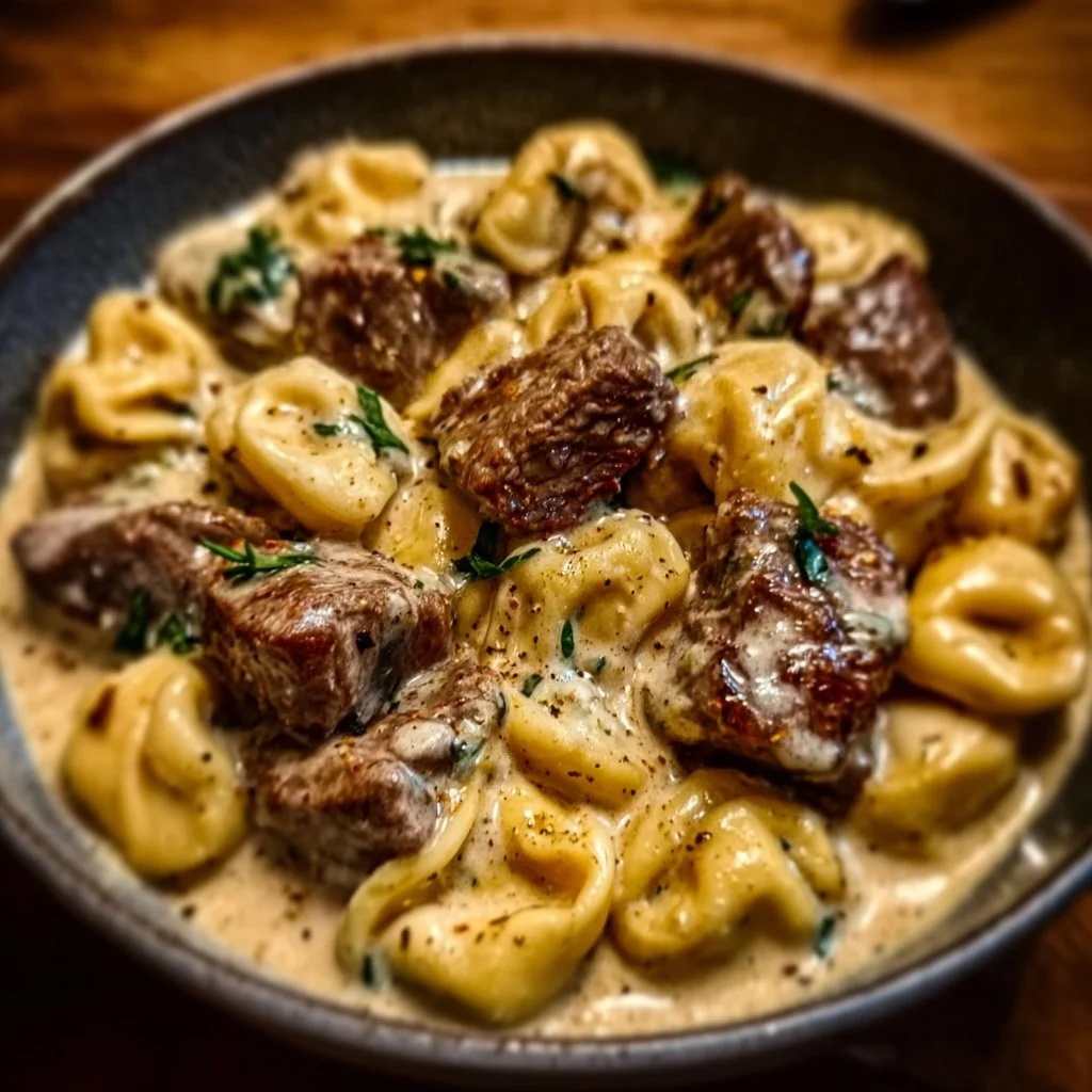Cracked Garlic Steak Tortellini in Creamhouse Sauce Bliss