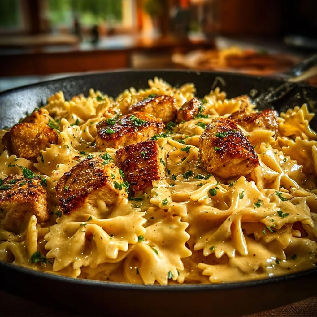 Creamy Cajun Chicken Bowtie Pasta Skillet