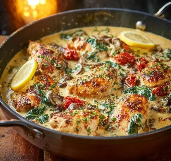 Creamy Mediterranean Chicken Skillet