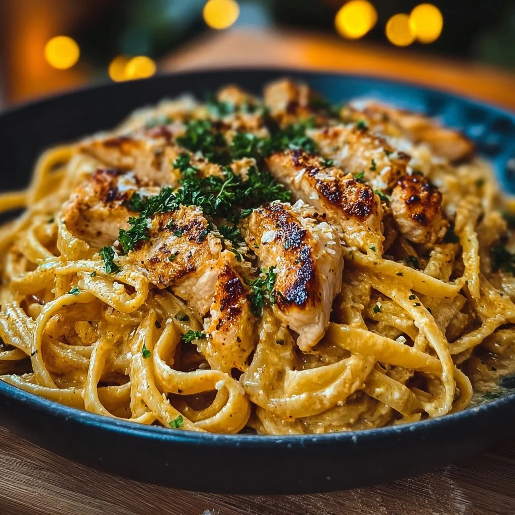 Creamy One Pot Cajun Chicken Linguine with Garlic Parmesan Sauce