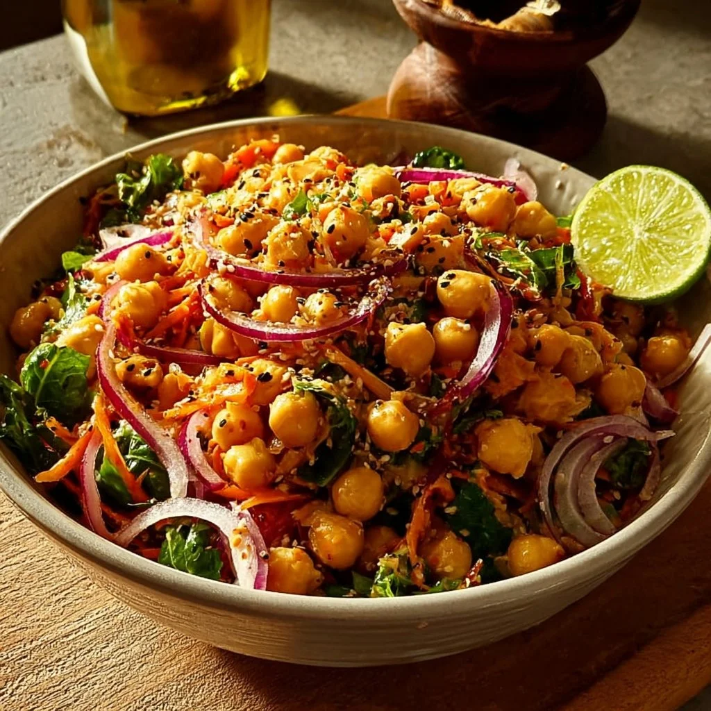 Crispy Chickpea Salad with Peanut-Lime Dressing