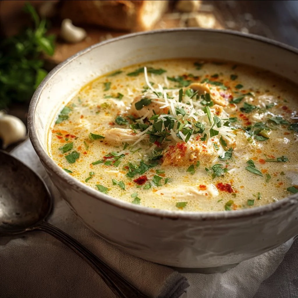 Easy Garlic Parmesan Chicken Soup