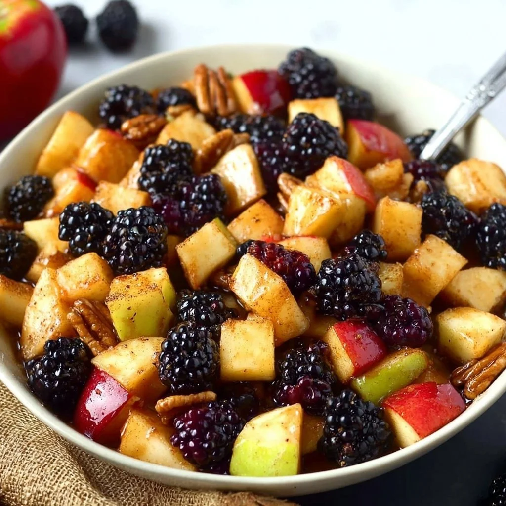 Fall fruit salad recipe by The Toasty Kitchen. This fall fruit salad is filled with fresh apples, blackberries, g…