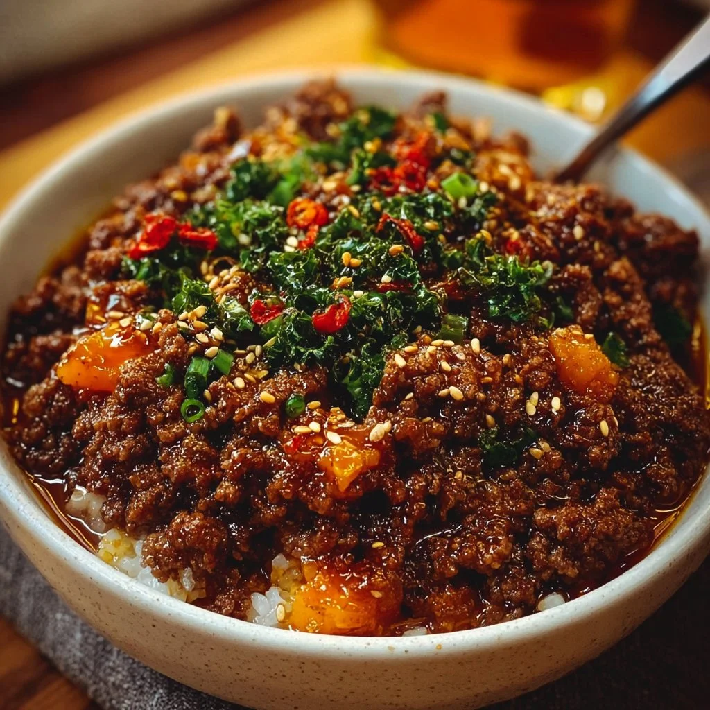 Ground Beef Hot Honey Bowl