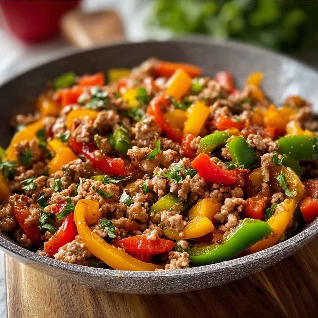 Ground Turkey and Bell Peppers Stir-Fry