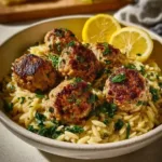 lemony chicken ricotta meatballs over garlic spina 2026 01 24 124850 512x512 1