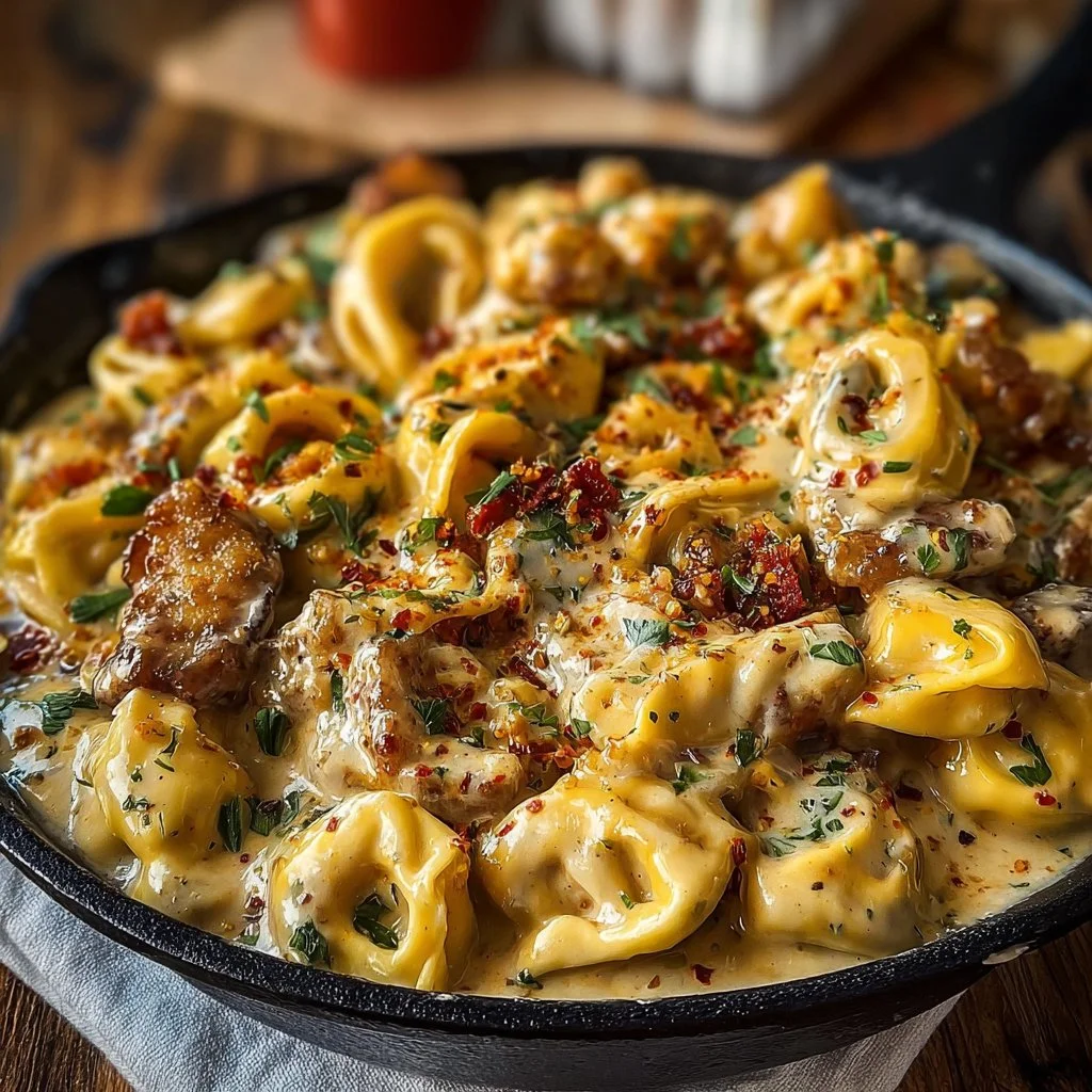 Loaded Cajun Alfredo Tortellini Skillet