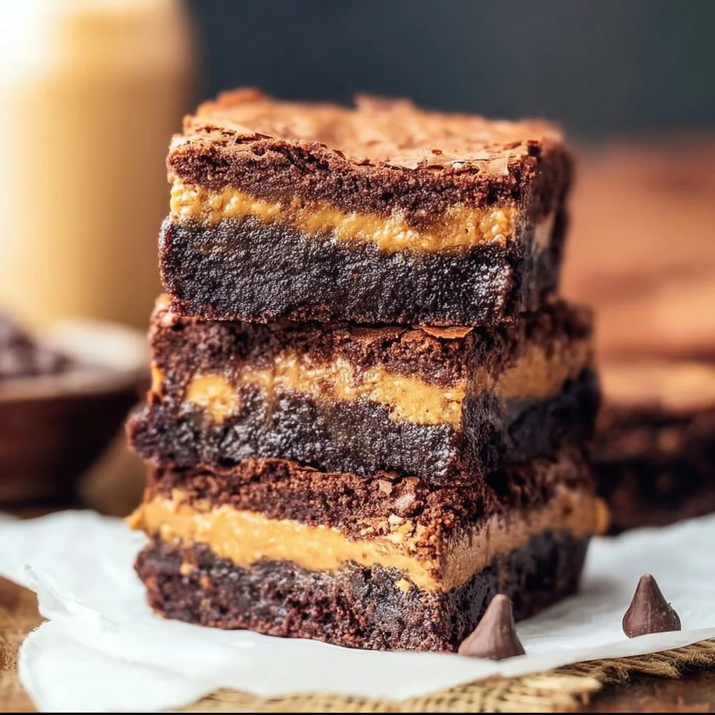 Peanut Butter Stuffed Brownies