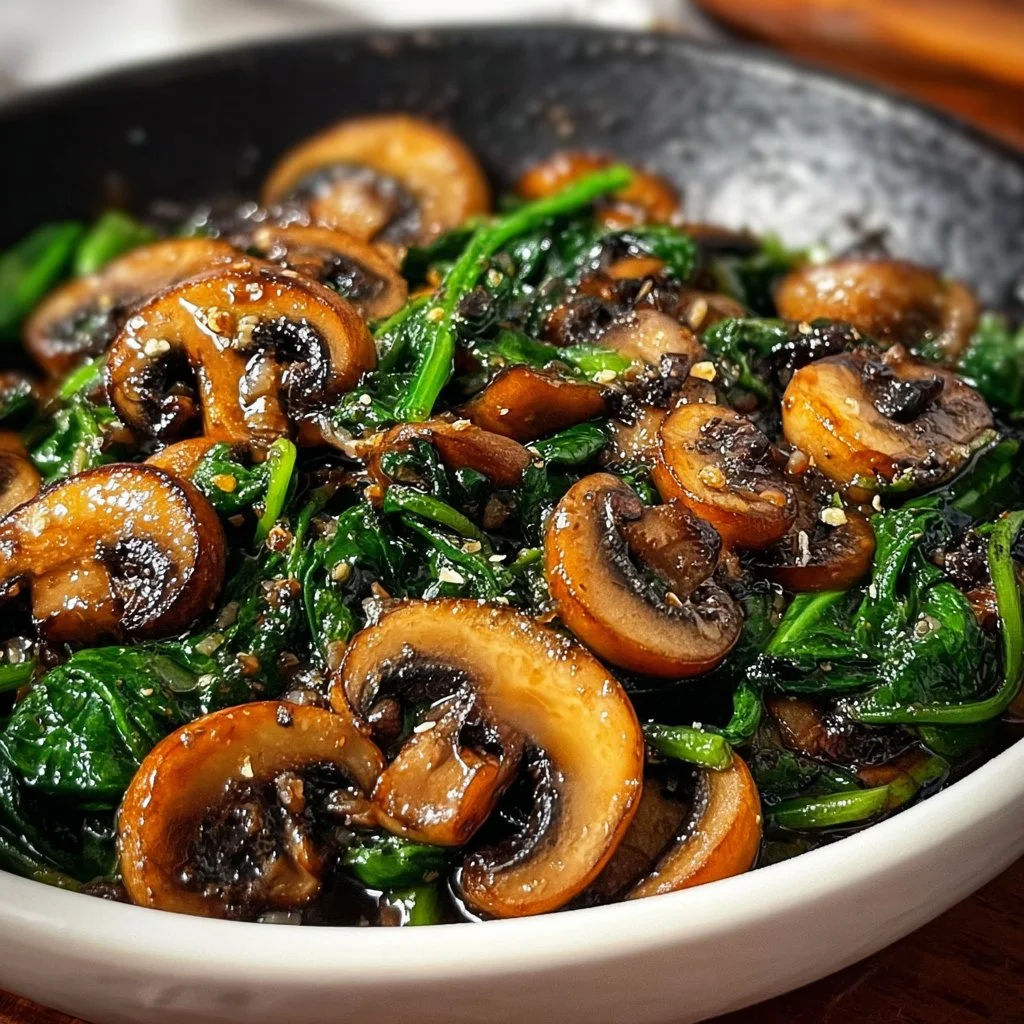 Quick & Healthy Sautéed Mushrooms with Spinach