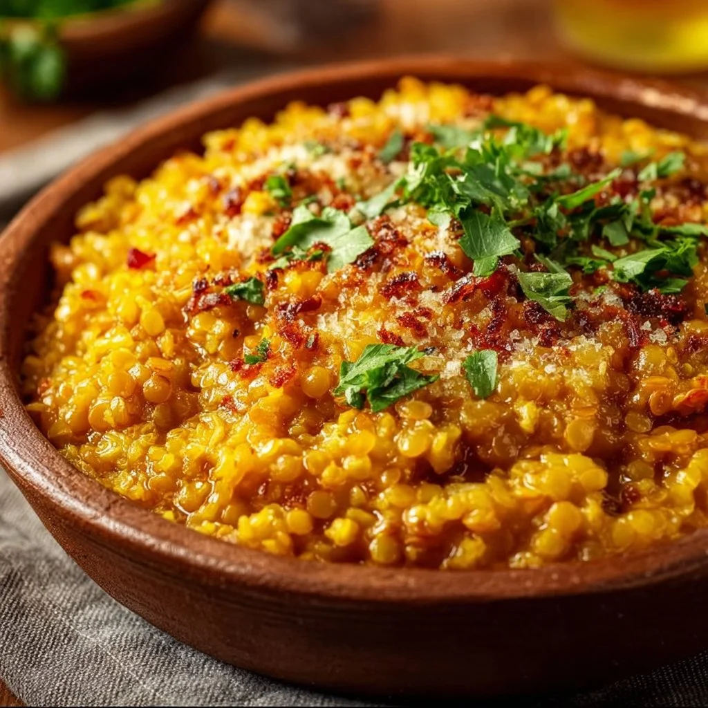 Red Lentil and Rice Casserole
