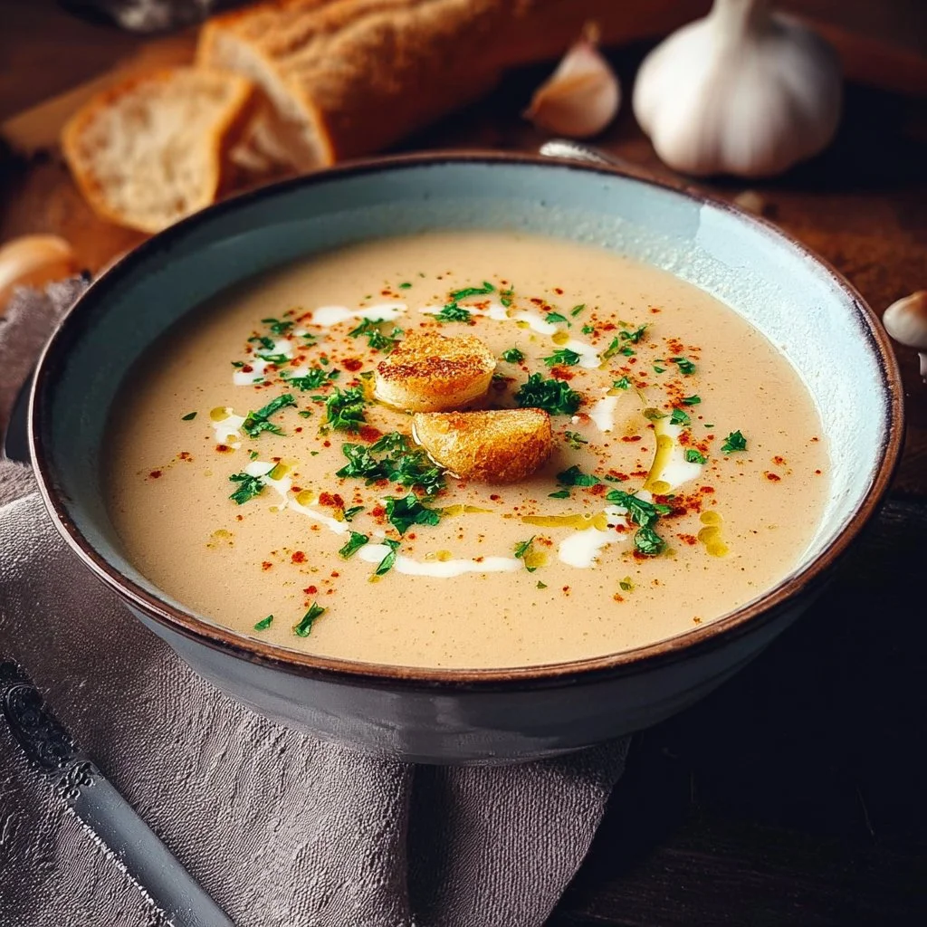 Rich Hungarian Garlic Soup