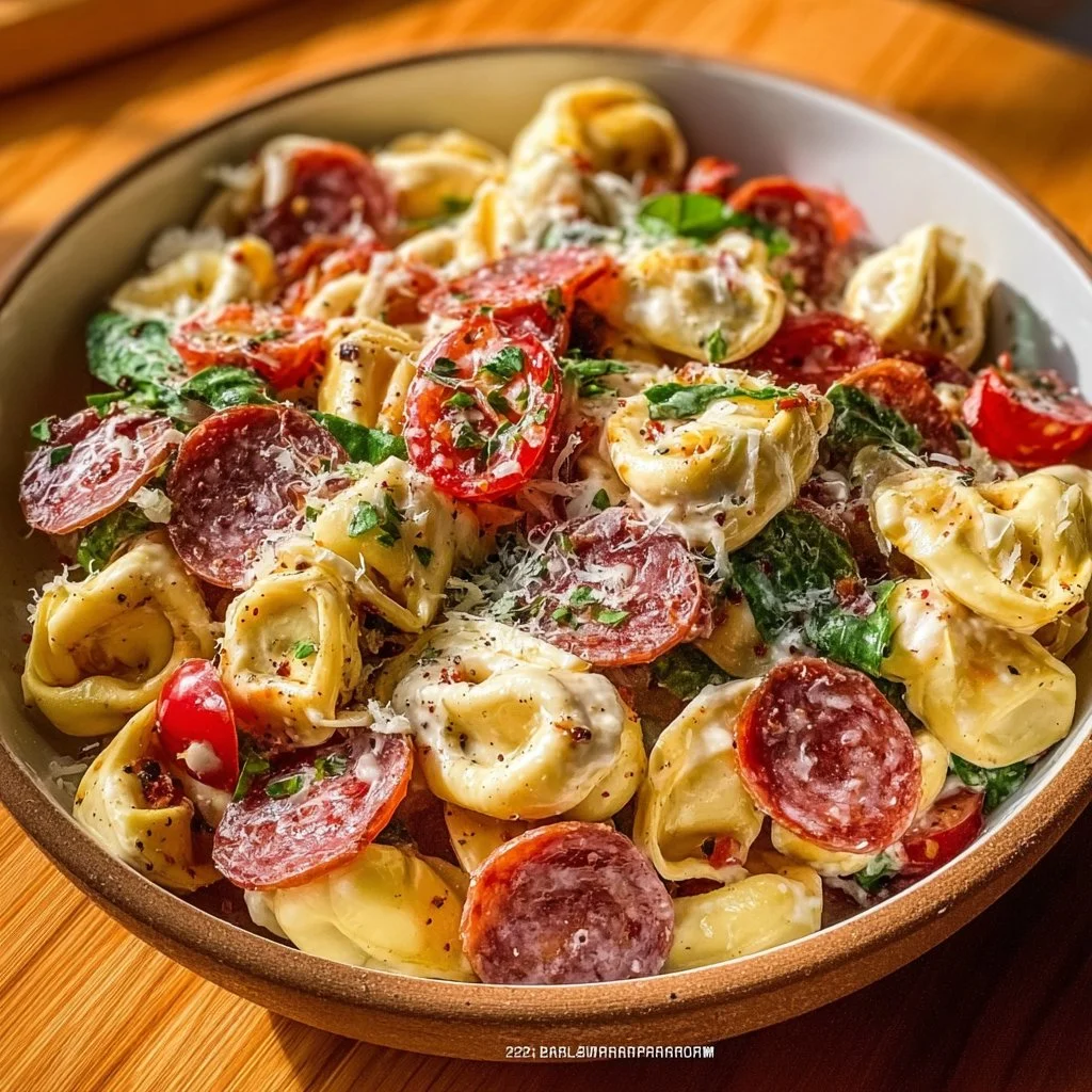 Salami-Mozzarella Tortellini Pasta Salad