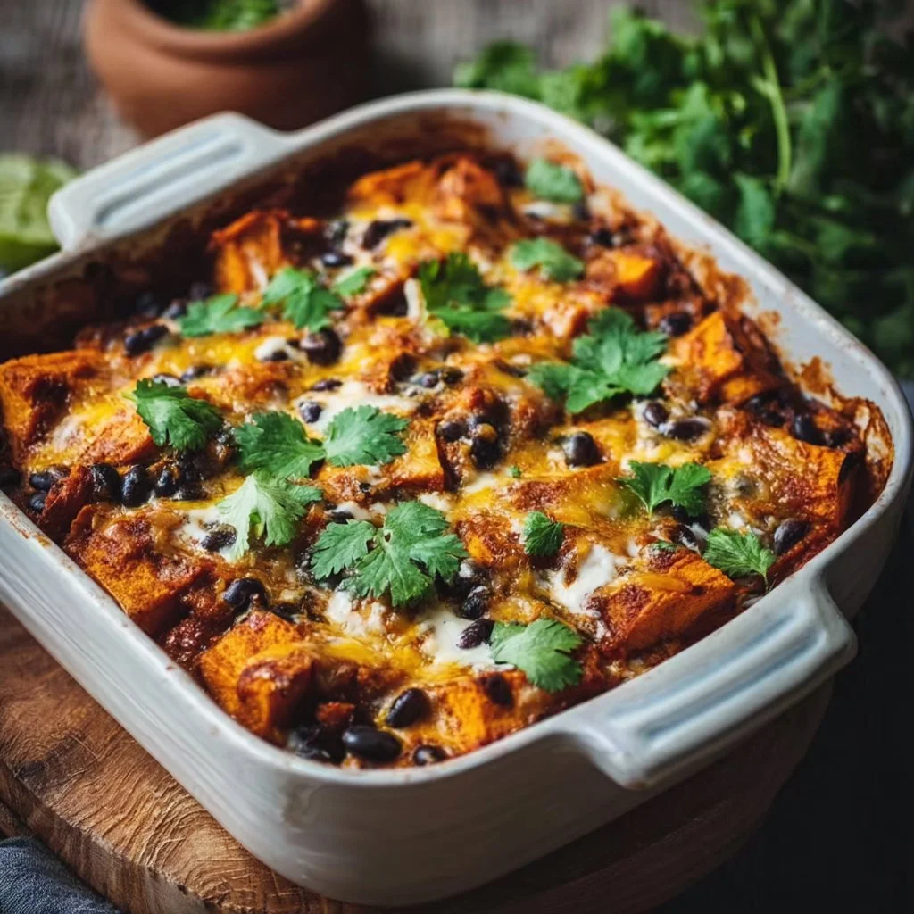Sweet Potato and Black Bean Enchilada Casserole: A Hearty, Vegetarian Delight
