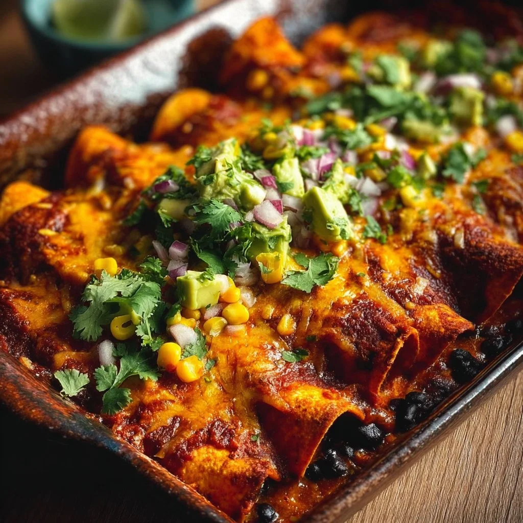 Sweet Potato, Corn, and Black Bean Enchiladas