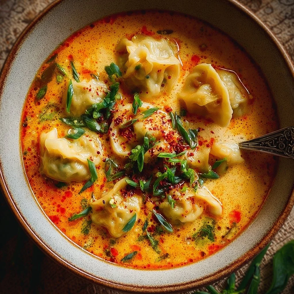Thai Coconut Curry Soup with Dumplings
