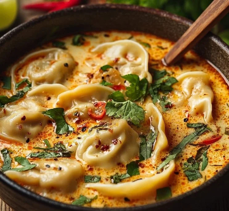 Thai Curry Dumpling Soup – Comforting Pot Sticker Recipe